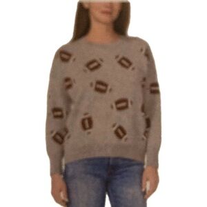 Vince Camuto Woman’s Medium Gray Football Sweater NWT, $89 MSRP